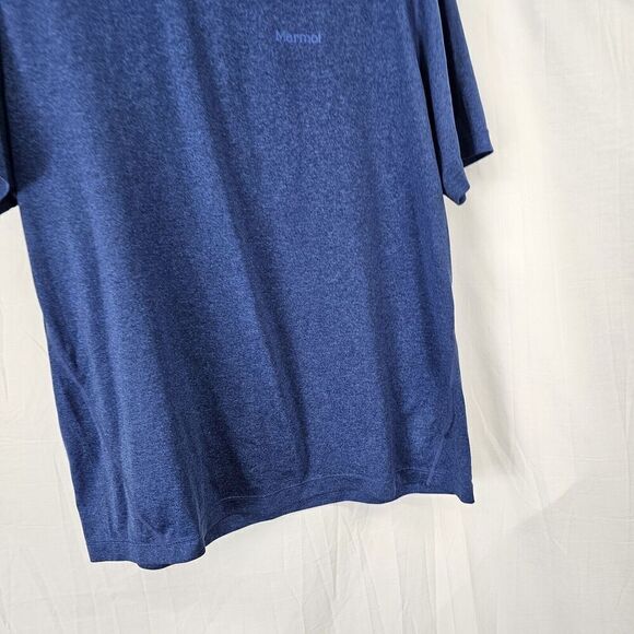 Marmot Men's Size XL Blue Heathered Active Wear T Shirt Short Sleeve - Picture 2 of 6